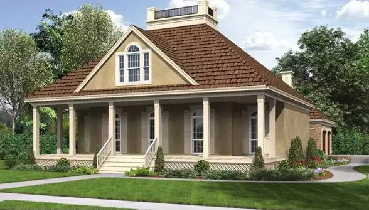 image of courtyard house plan 3064